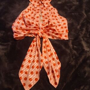 Polka Dot Halter Top with Bow